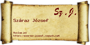 Száraz József névjegykártya